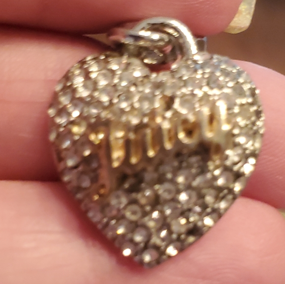 Juicy Couture Silver Tone Rhinestone Heart Toggle Bracelet - Picture 4 of 9